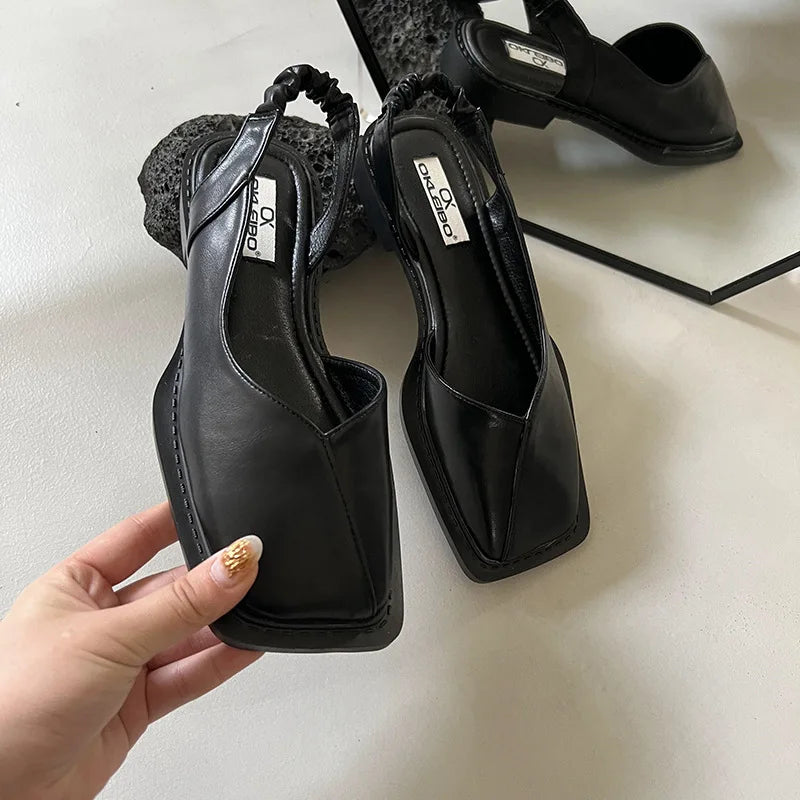 Product Image for Ivyshape | Stylish Square Toe Sandals, Black / 5