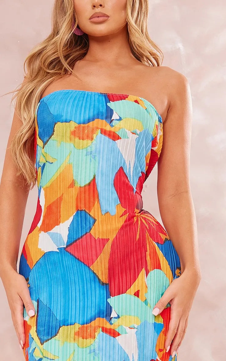 Product Image for Ivyshape | Strapless Fitted Maxi Dress, Blue Red / M