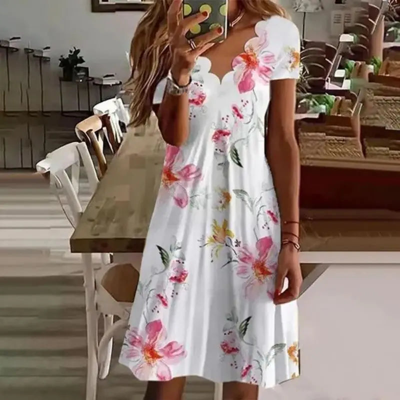 Product Image for Ivyshape | Comfy Floral Midi Dresses, Pink / 5XL | AU - 22