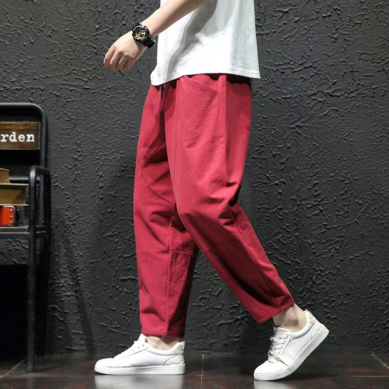 Product Image for Ivyshape | Stylish Relaxed-Fit Casual Pants, Wine red / 4XL
