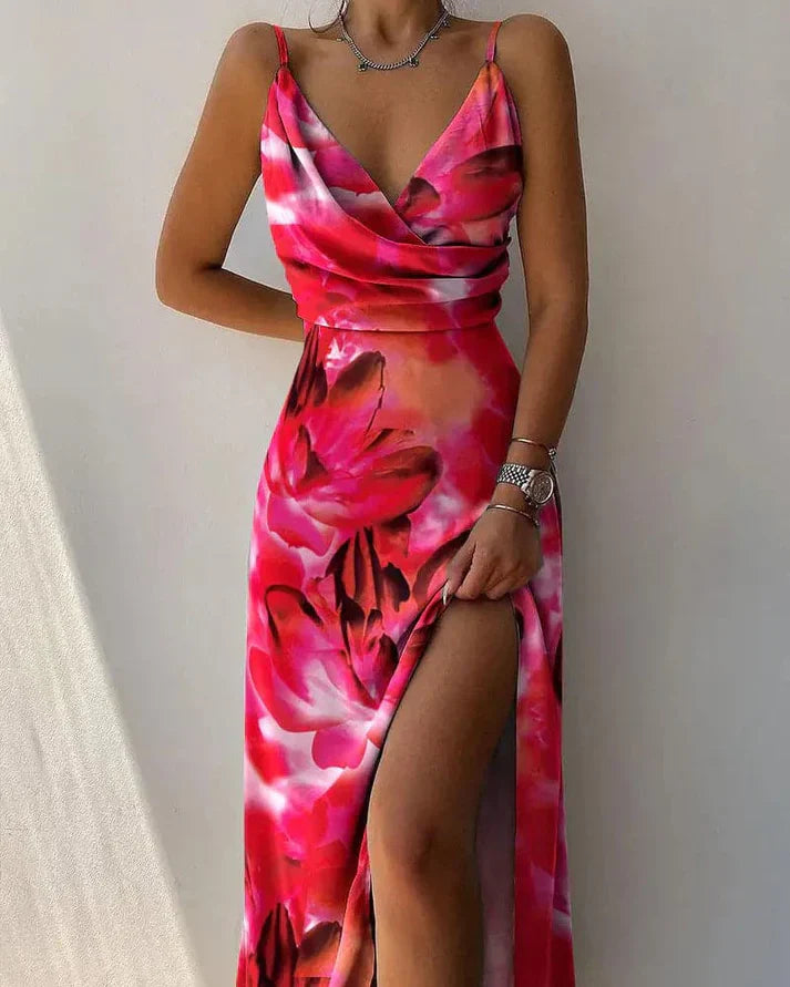 Product Image for Ivyshape | Elegant Maxi Dress with Zipper On The Side, Rosa / XL