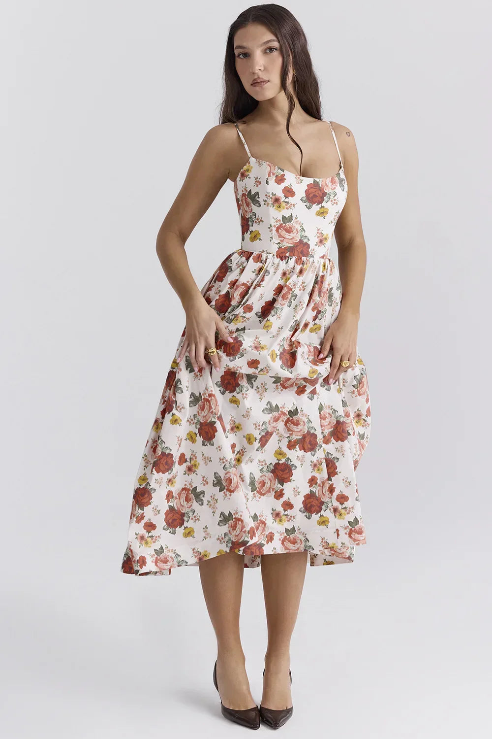 Product Image for Ivyshape | Elegant Dress for Every Occasion, Red Flower (Sold Out) / M