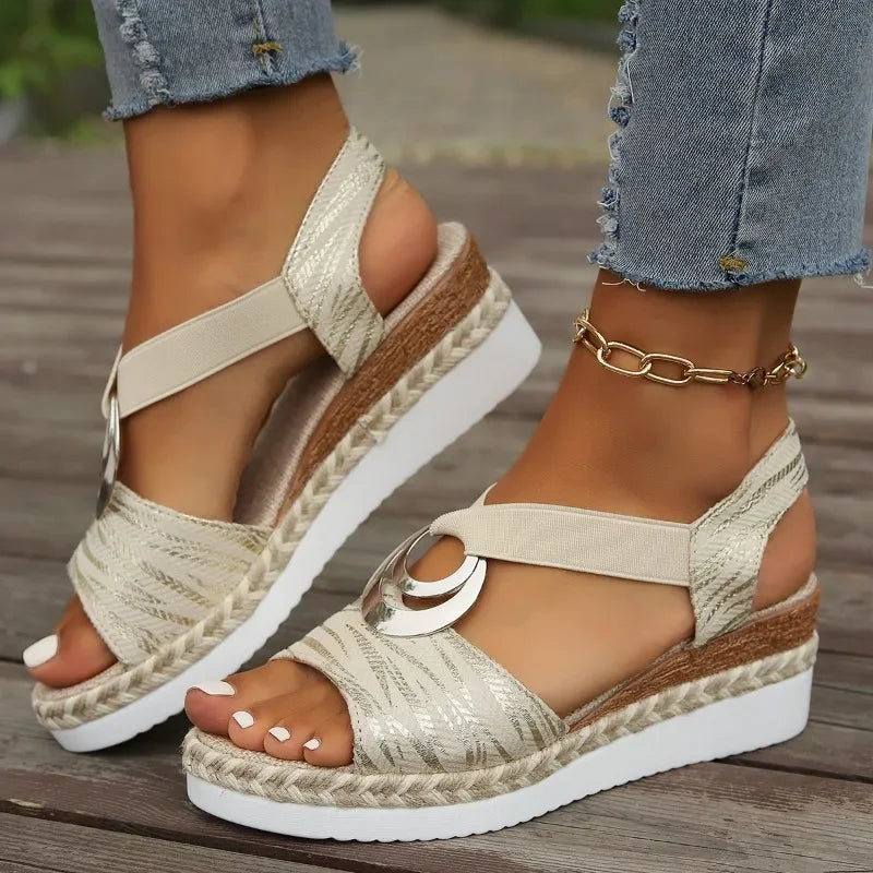 Product Image for Ivyshape | Graceful Premium Leather Sandals, Beige / AU 8