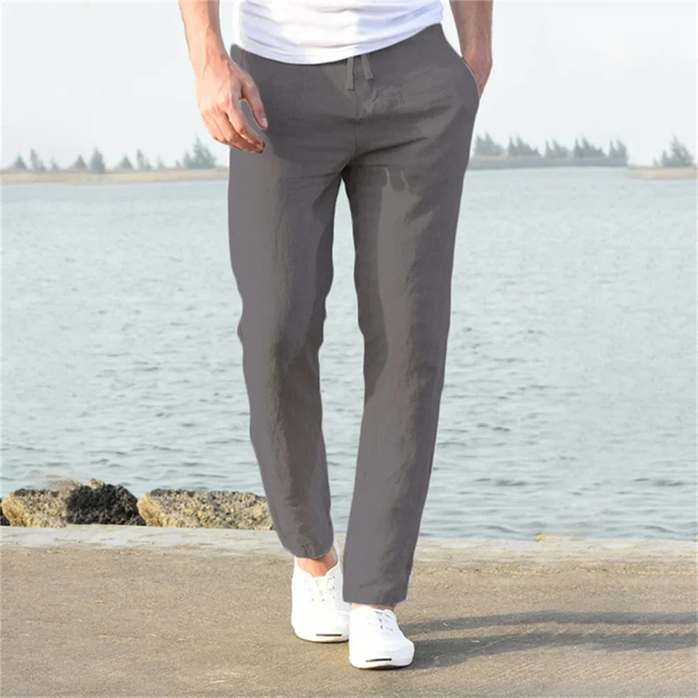 Product Image for Ivyshape | Light Linen Pants for Effortless Comfort, Gray / S