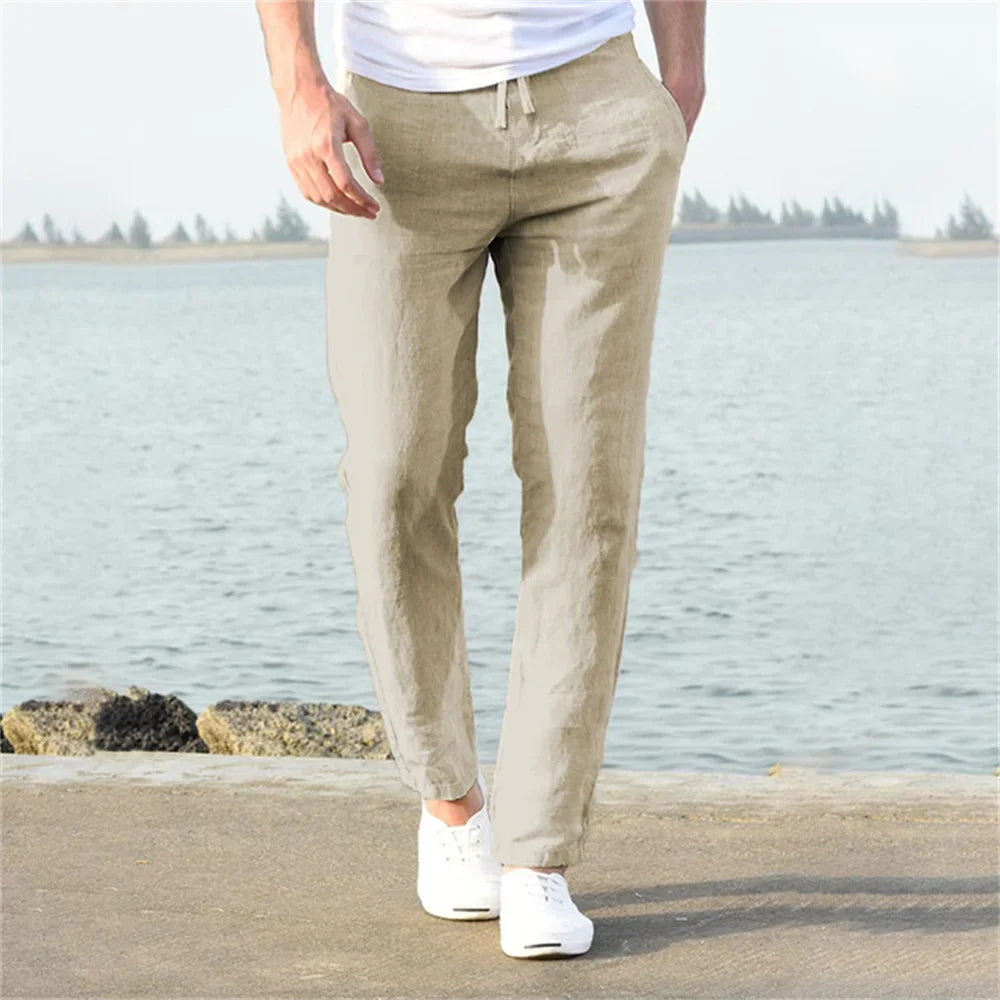 Product Image for Ivyshape | Light Linen Pants for Effortless Comfort, Khaki / M