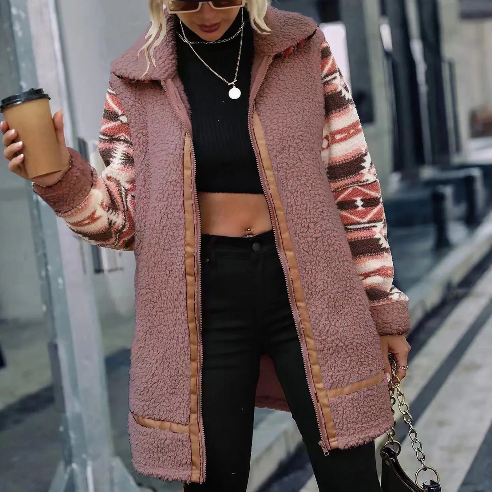 Product Image for Ivyshape | Trendy Zip Jackets for Women, Pink / XL