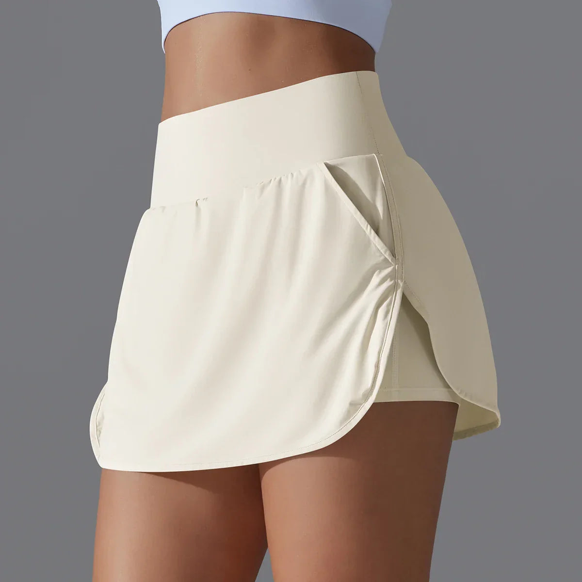 Product Image for Ivyshape | High Waisted Breathable Yoga Skirt for Women Mecckil, Light Ivory / M