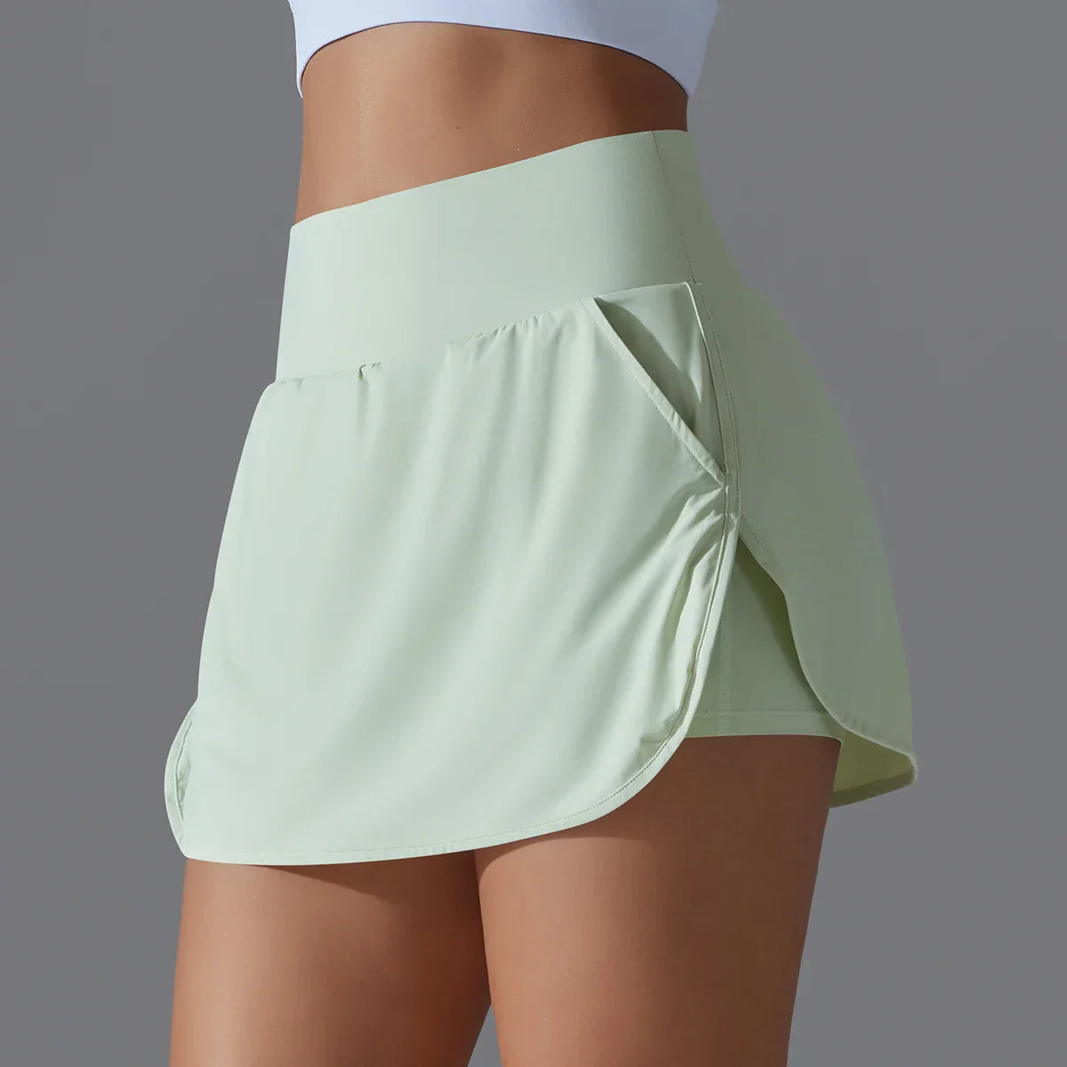 Product Image for Ivyshape | High Waisted Breathable Yoga Skirt for Women Mecckil, Light green / XL