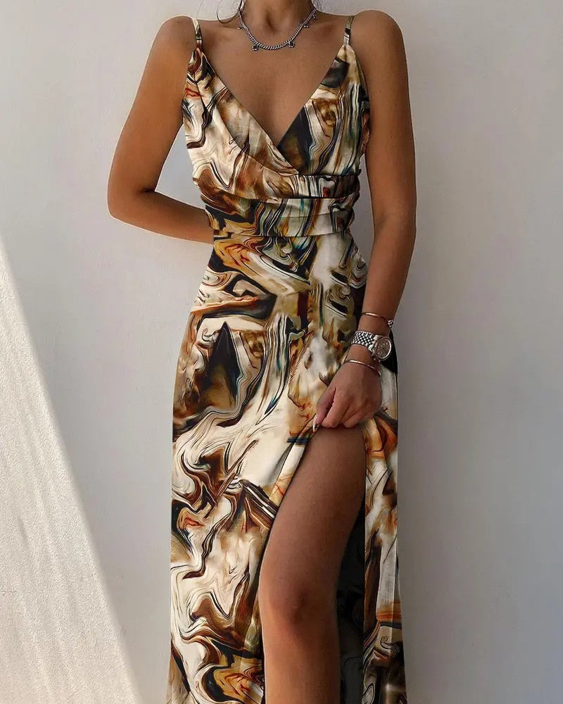 Product Image for Ivyshape | Long Flowy Dress, Braun / L