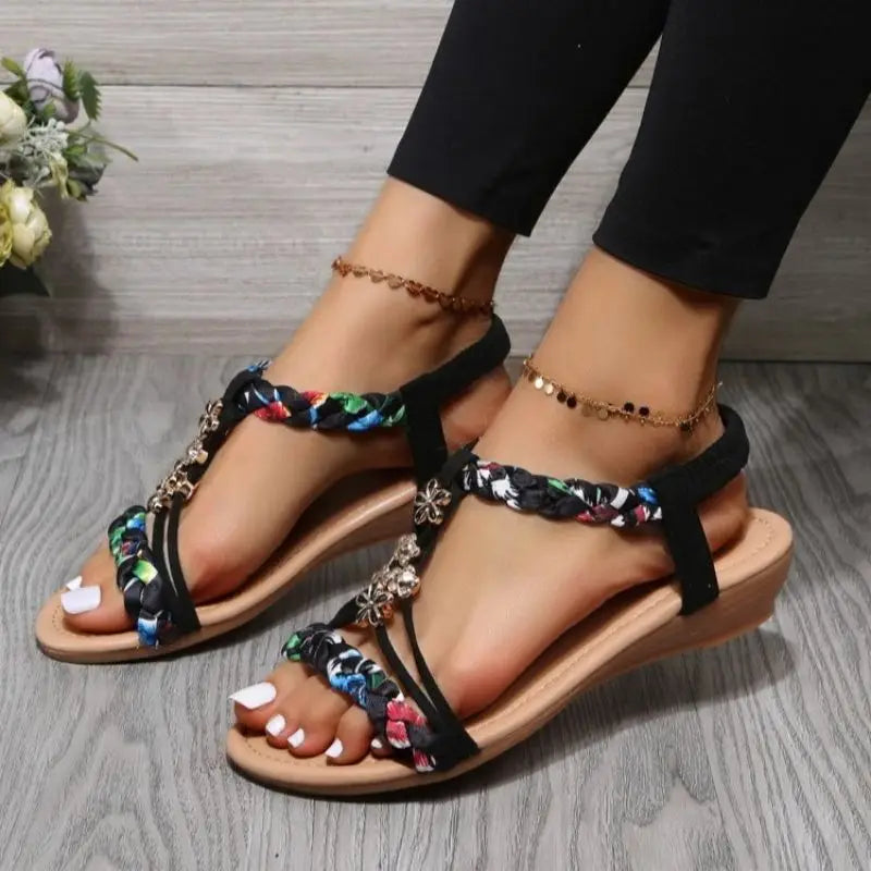 Product Image for Ivyshape | Woven Flat Sandals, Black (Almost sold out) / 9