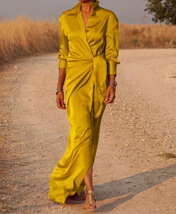 Product Image for Ivyshape | Lively Wrap Dress for Women, Yellow / 2XL