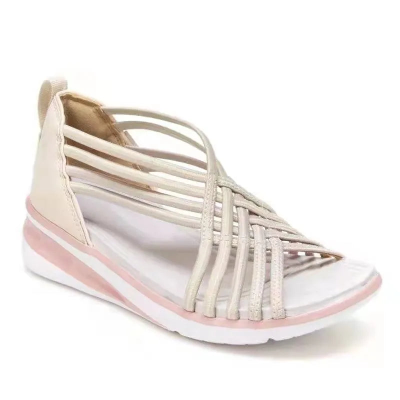 Product Image for Ivyshape | Women's Criss Cross Style Shoes Flat, Beige / 41