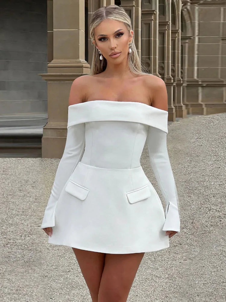 Product Image for Ivyshape | Stunning Skater Dress, White / 12 - 14 (M)