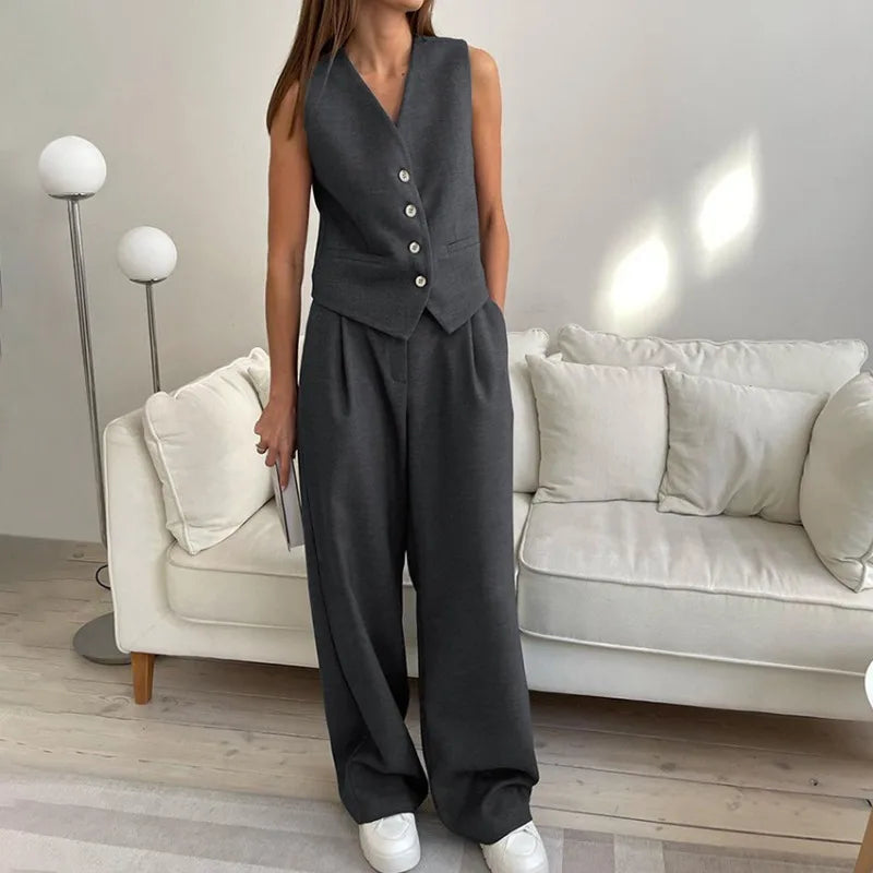 Product Image for Ivyshape | Casual Vest Trouser Suit, Grey / M