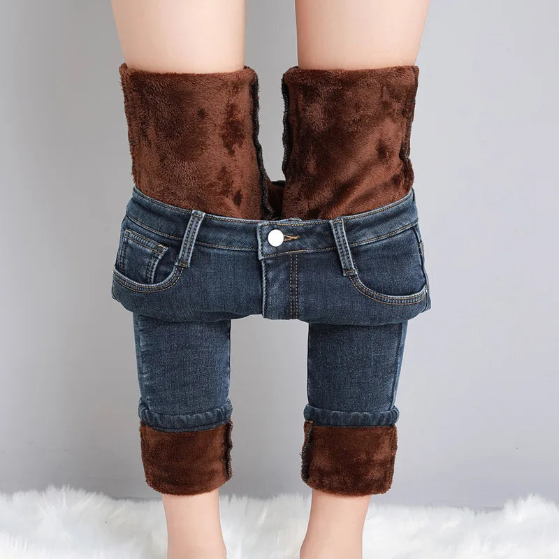 Product Image for Ivyshape | Stretch Thermojeans, Blue-grey plush / 28