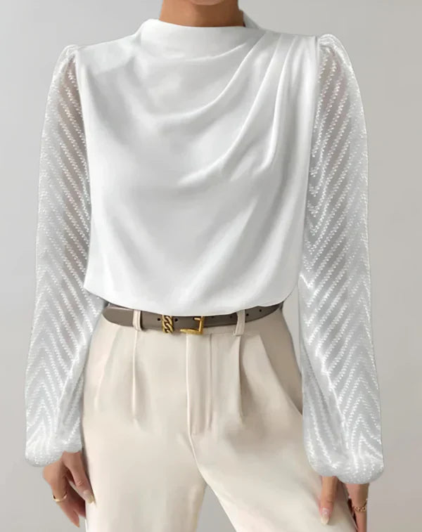 Product Image for Ivyshape | Elegant White Blouse with Round Neck, White / XS