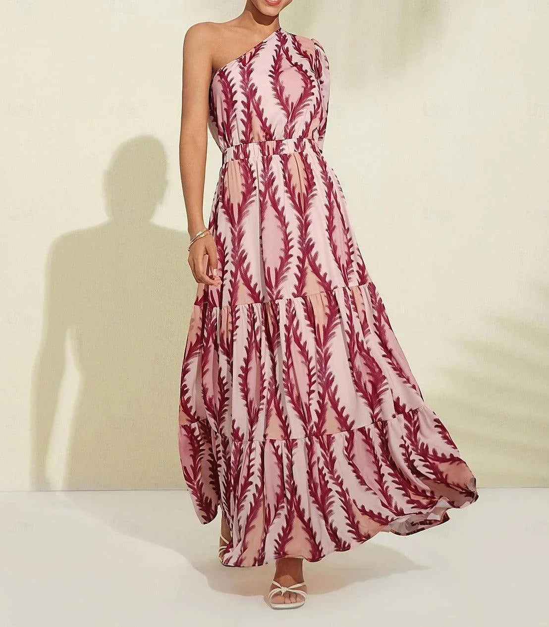 Product Image for Ivyshape | Sexy One-Shoulder Maxi Dress In Pink, M