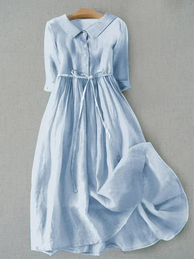 Product Image for Ivyshape | Linen and Blend Fabric Dress, Light blue / 3XL