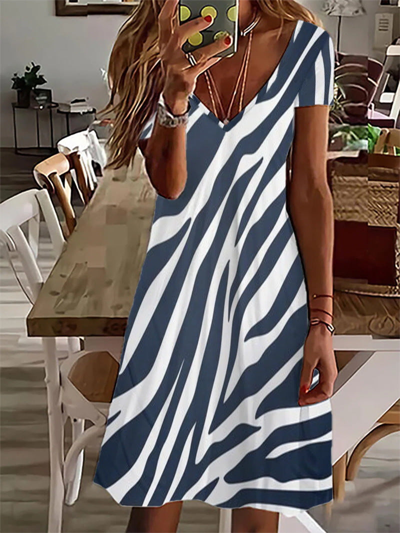 Product Image for Ivyshape | Floral Print Female Dress, Gray Stripes / S