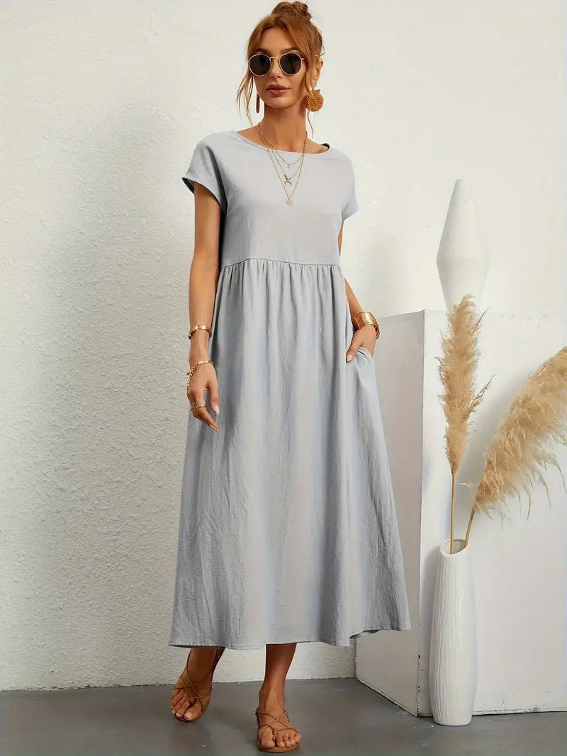 Product Image for Ivyshape | Summer Dress with Fixed Pocket, Light gray / M