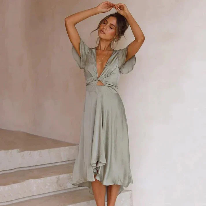 Product Image for Ivyshape | Women's Feminine Wrap Dress Soft, Green / M