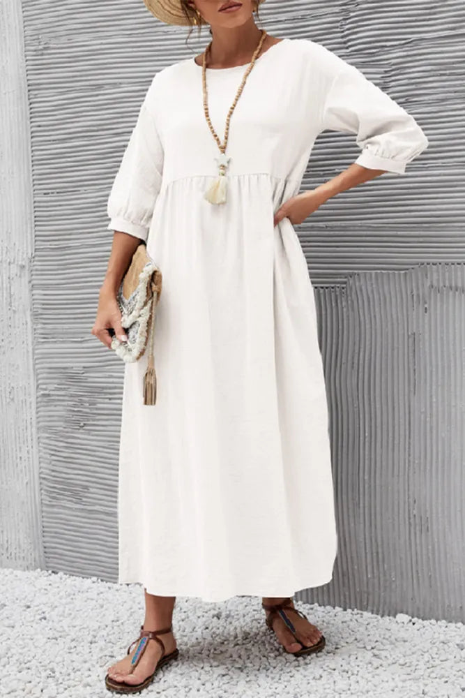Product Image for Ivyshape | Casual Solid Color A-Line Dresses for Women, White / S