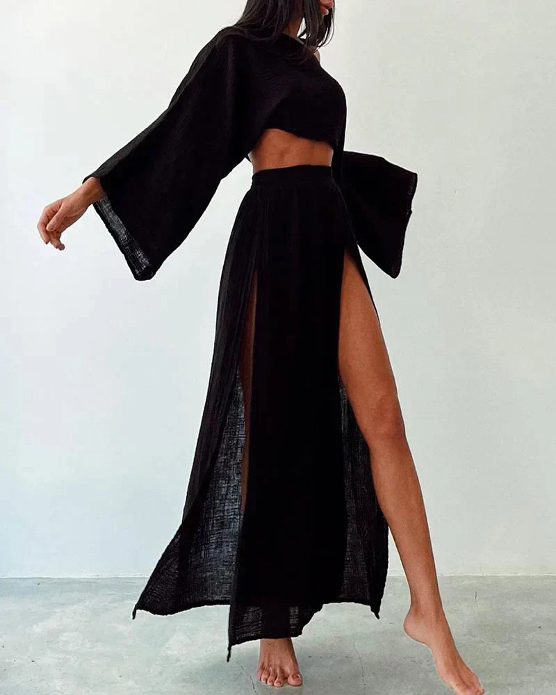 Product Image for Ivyshape | Elegant Two-Piece Set with Soft Cotton Lining, Black / M