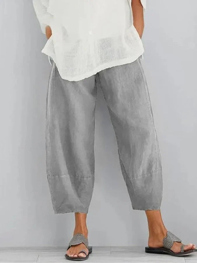 Product Image for Ivyshape | Casual Linen Pants for Women, Gray / 5XL