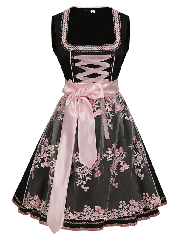 Product Image for Ivyshape | Dirndl With Floral Pattern for Oktoberfest, Black / M