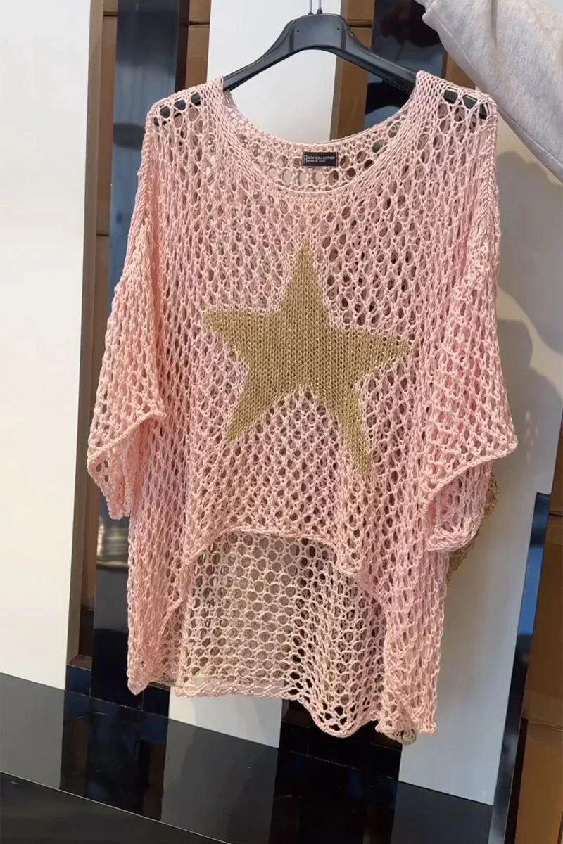 Product Image for Ivyshape | Knitted Star Tops, Pink / S