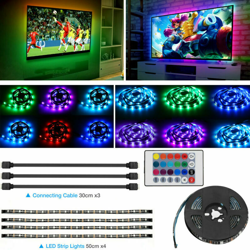 4x50CM USB 5V RGB LED Strip Background Light Remote Kit For TV Compute –  Good Day Dealz