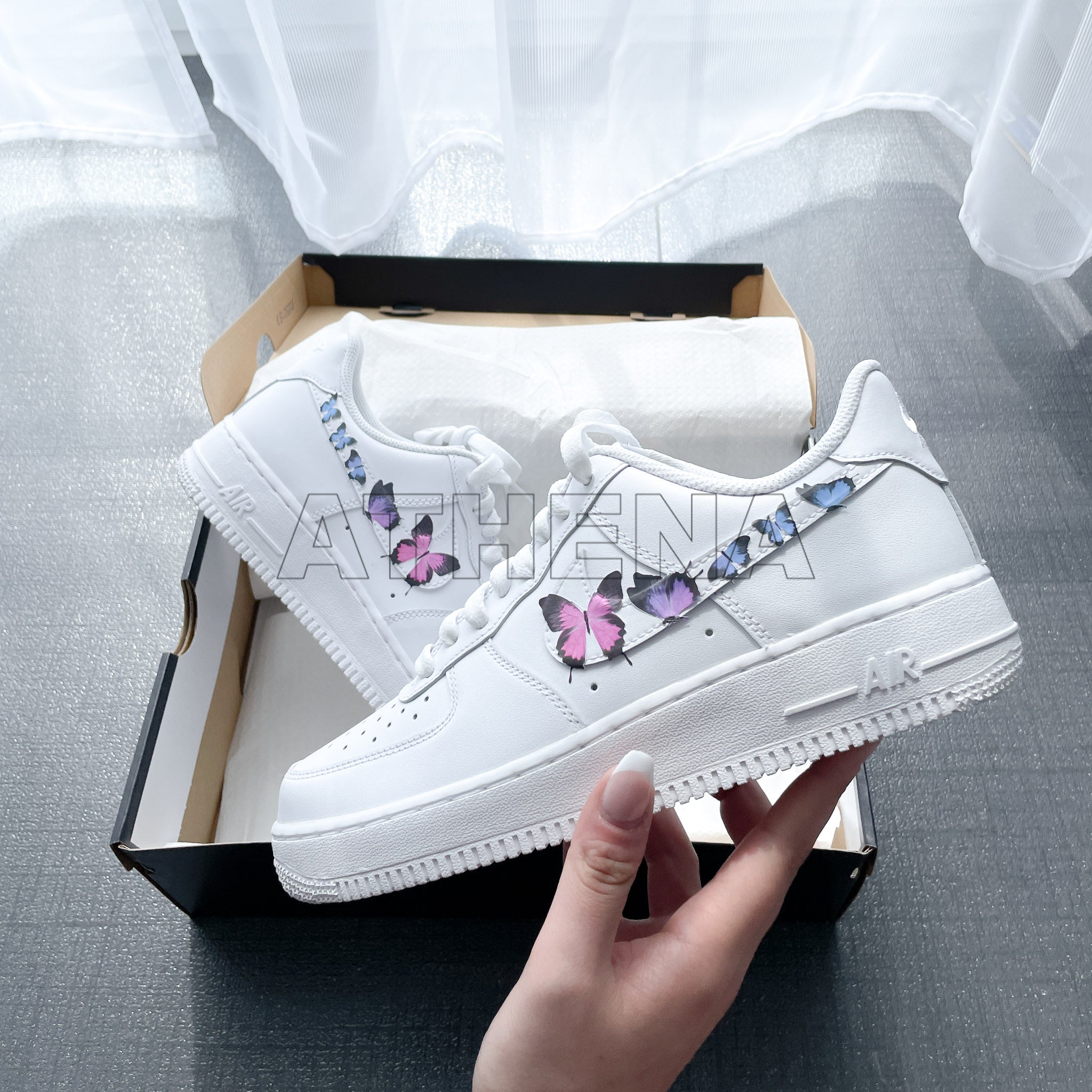 painted air force ones butterfly