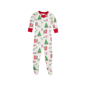 Knox's Night Night Footed- Classic Christmas/Richmond Red - Little Avriett Baby & Children's Boutique 