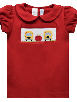 Back To School Smocked Short Sleeve Peter Pan Collar - Little Avriett Baby & Children's Boutique 