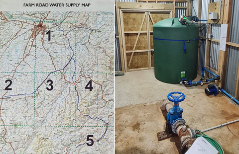 Farm Road Water Supply Map and Chlorine Dioxide Dosing System