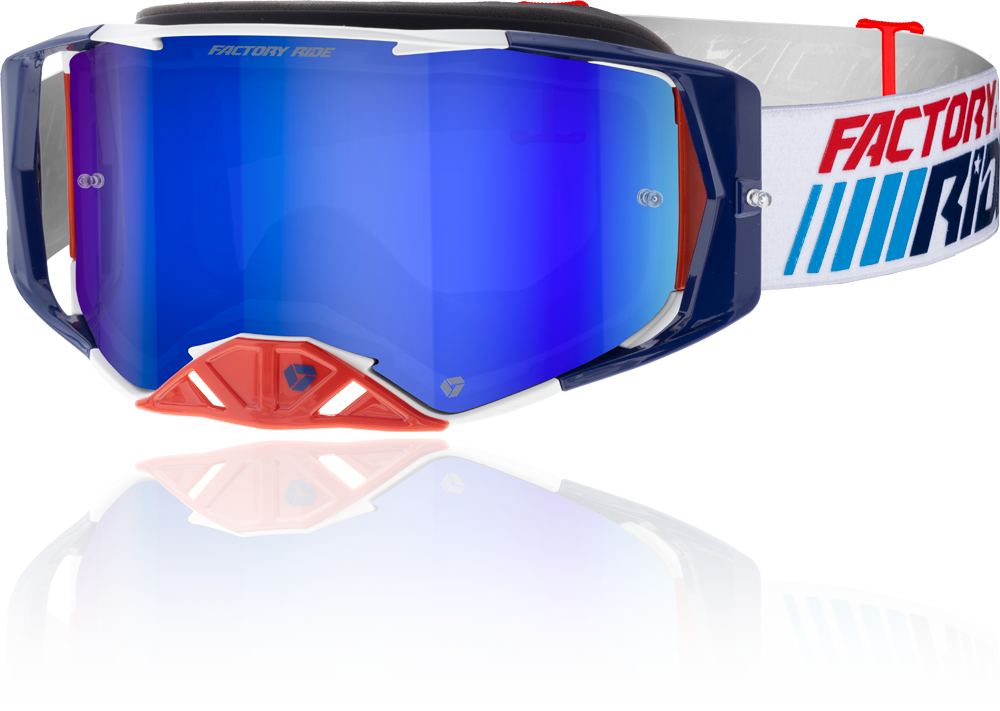 Image of Factory Ride MX Goggle in patriot colorway 