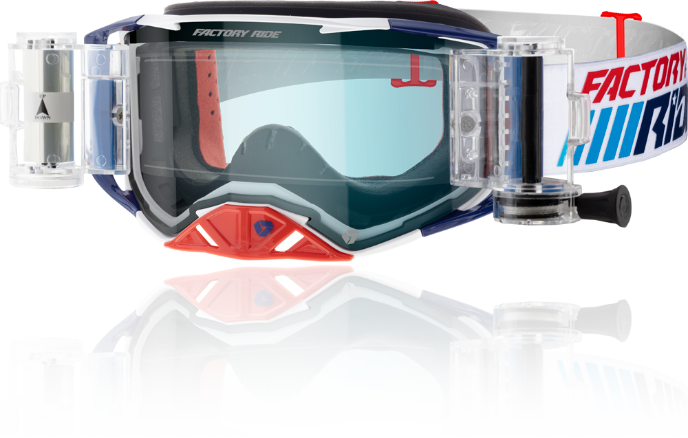Image of Factory Ride MX Roll-Off Goggle in patriot colorway