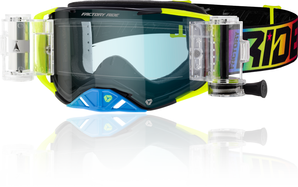 Image of Factory Ride MX Roll-Off Goggle in spectrum colorway