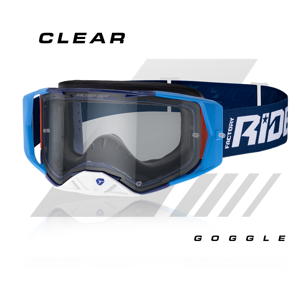 Image of Factory Ride Clear MX Goggle in icebox colorway