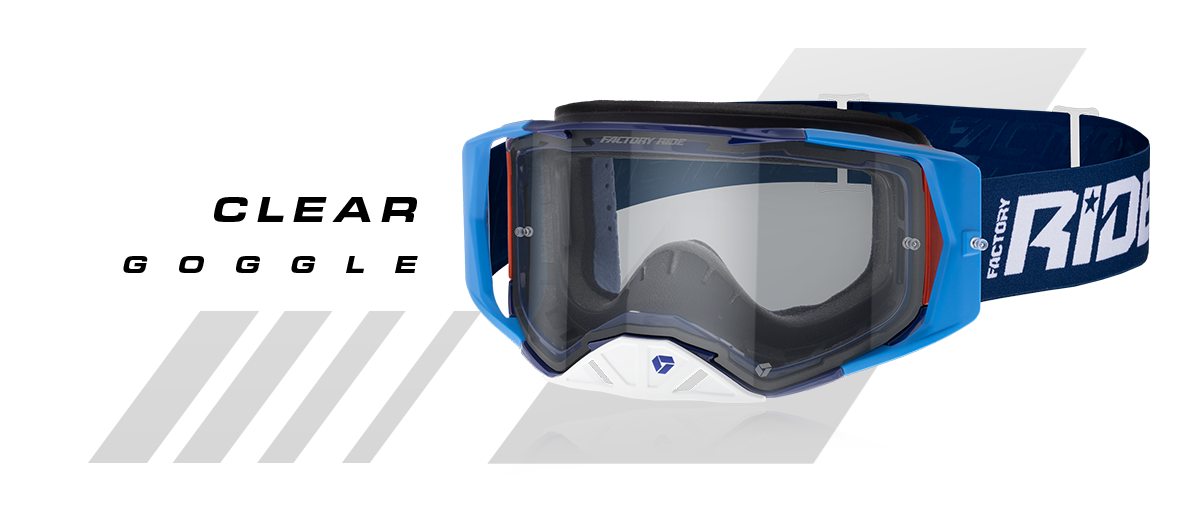 Image of Factory Ride Clear MX Goggle in icebox colorway 