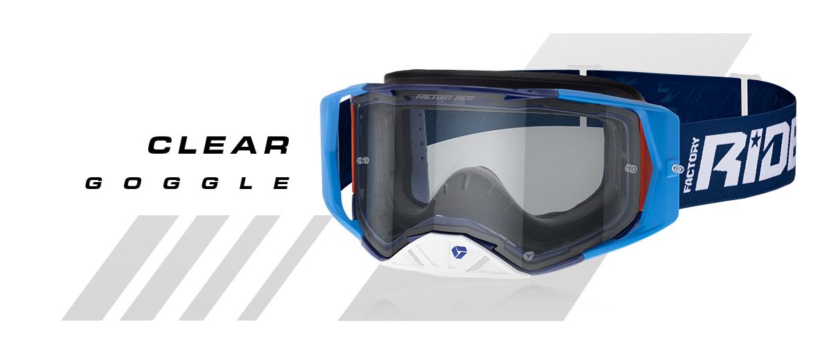 Image of Factory Ride Clear MX Goggle in icebox colorway