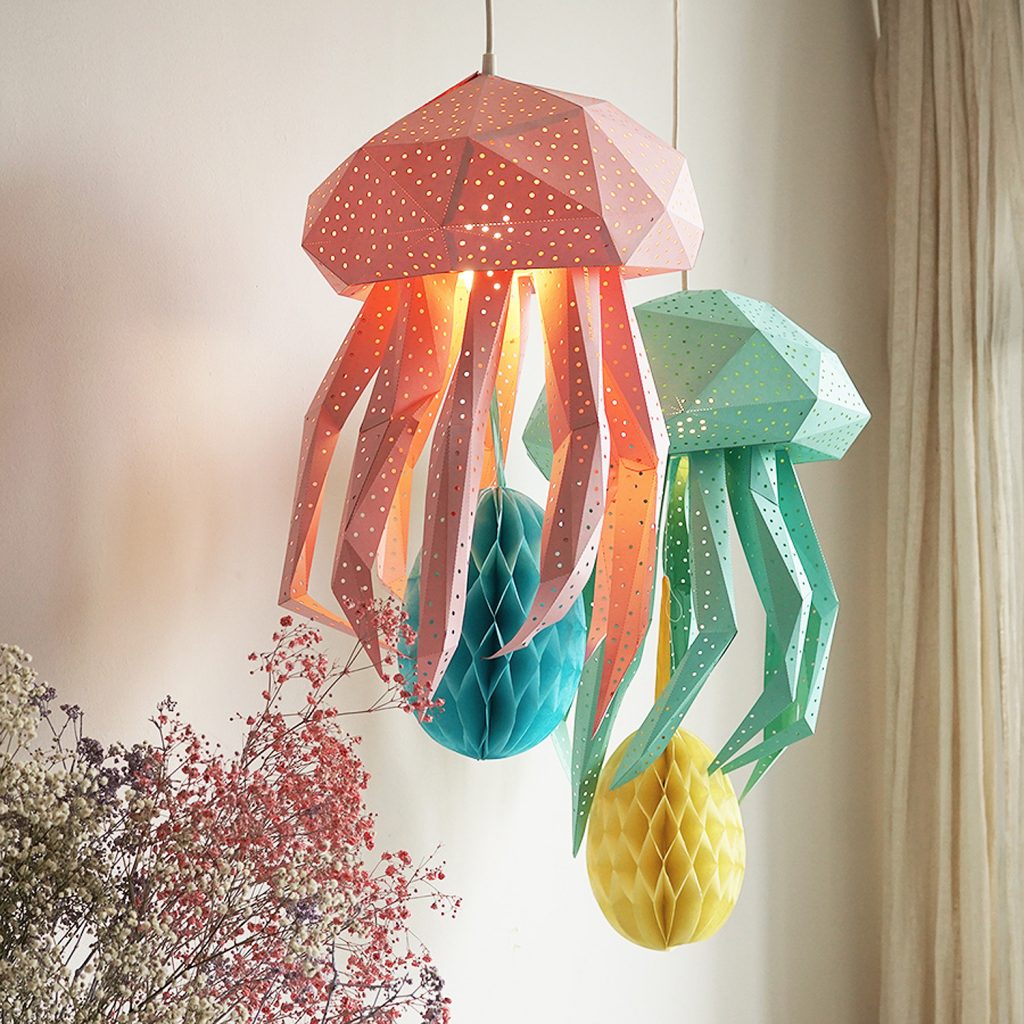 Jellyfish Lamp blue and pink