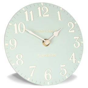 Thomas Kent Arabic Duck Egg Mantel Clock - 6 Inch