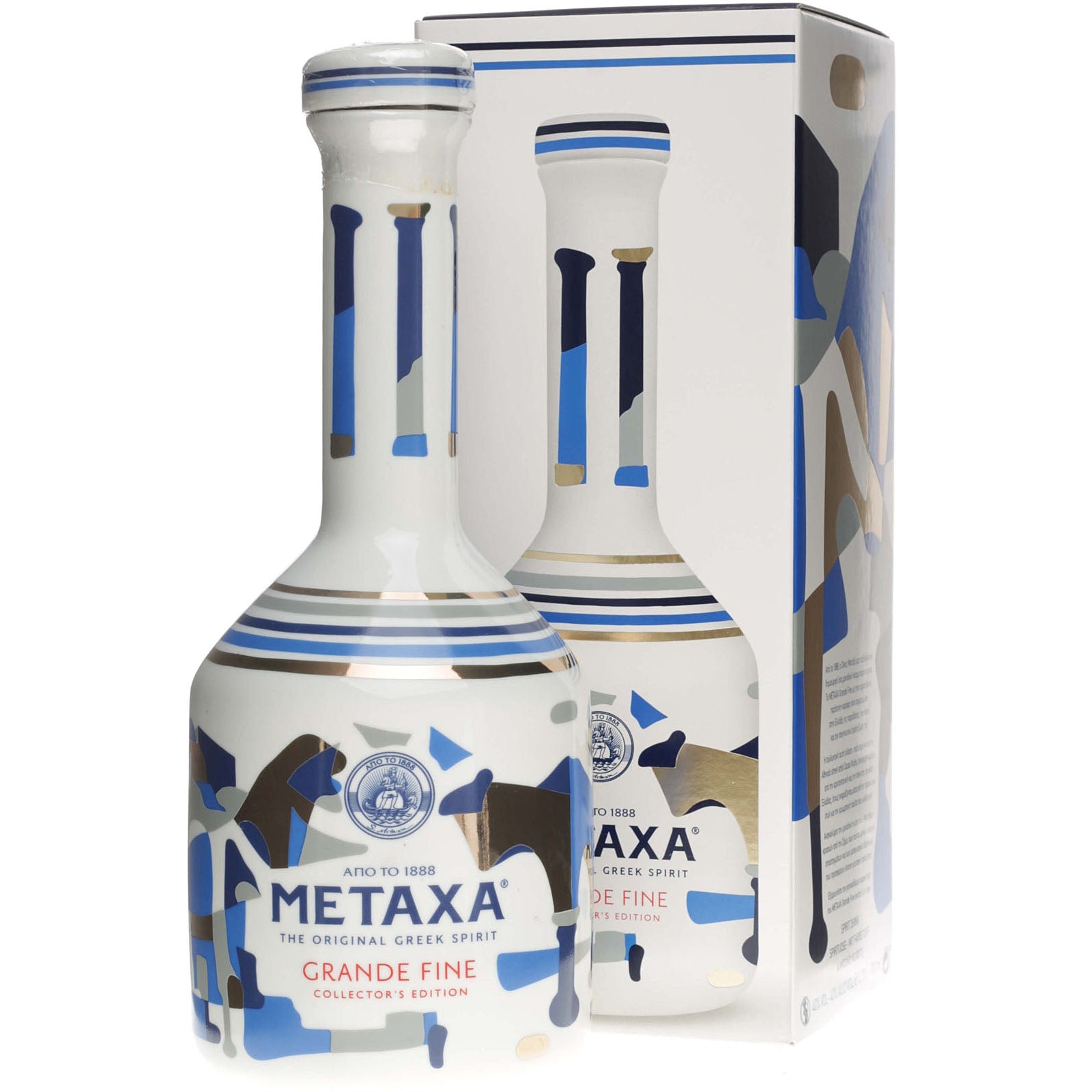 Metaxa GRANDE FINE Collector's Edition Keramikflasche 40% Vol. 0,7l in  Giftbox