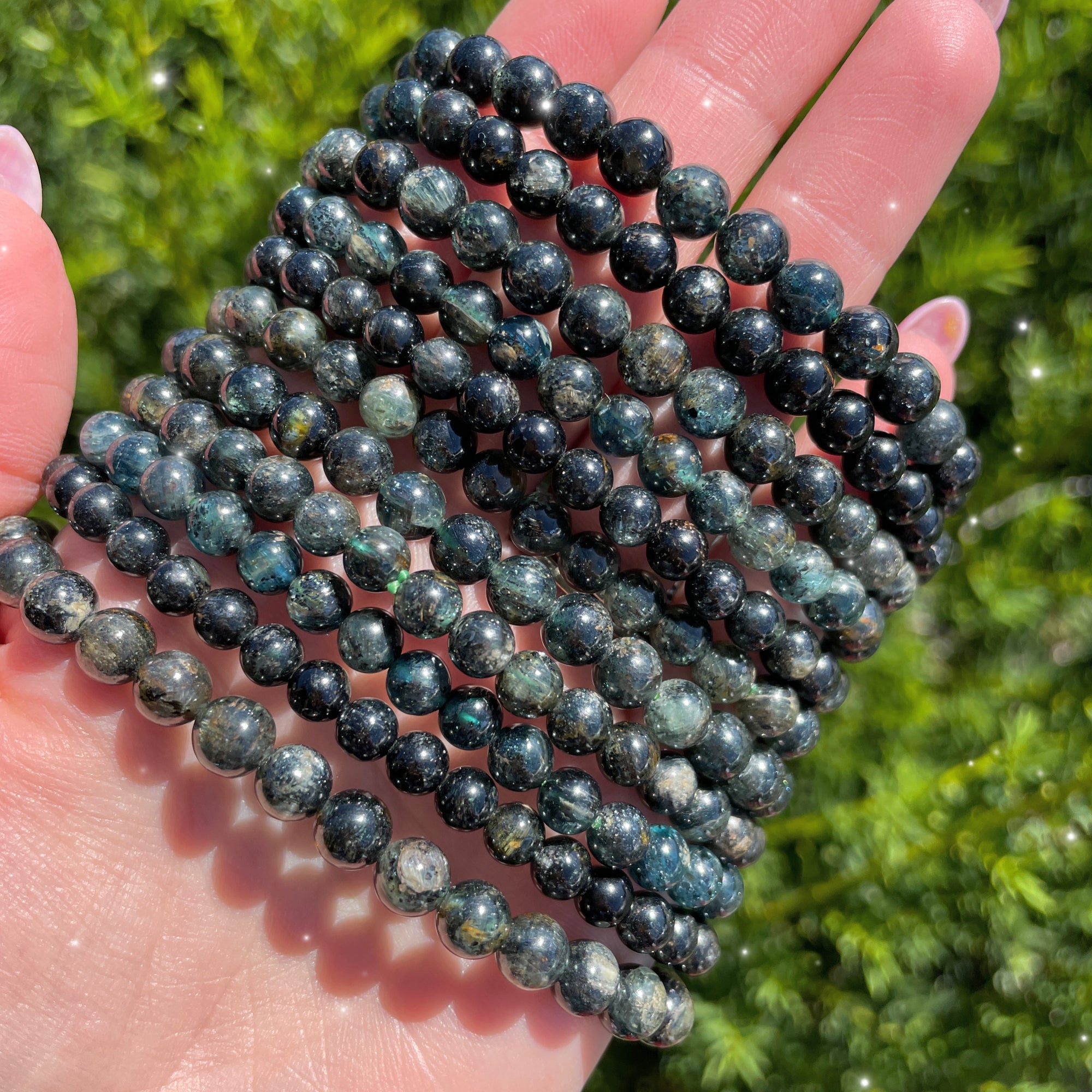 Rainbow Fluorite Stone Bead Mala Stretch Bracelet - Well Done Goods, by  Cyberoptix