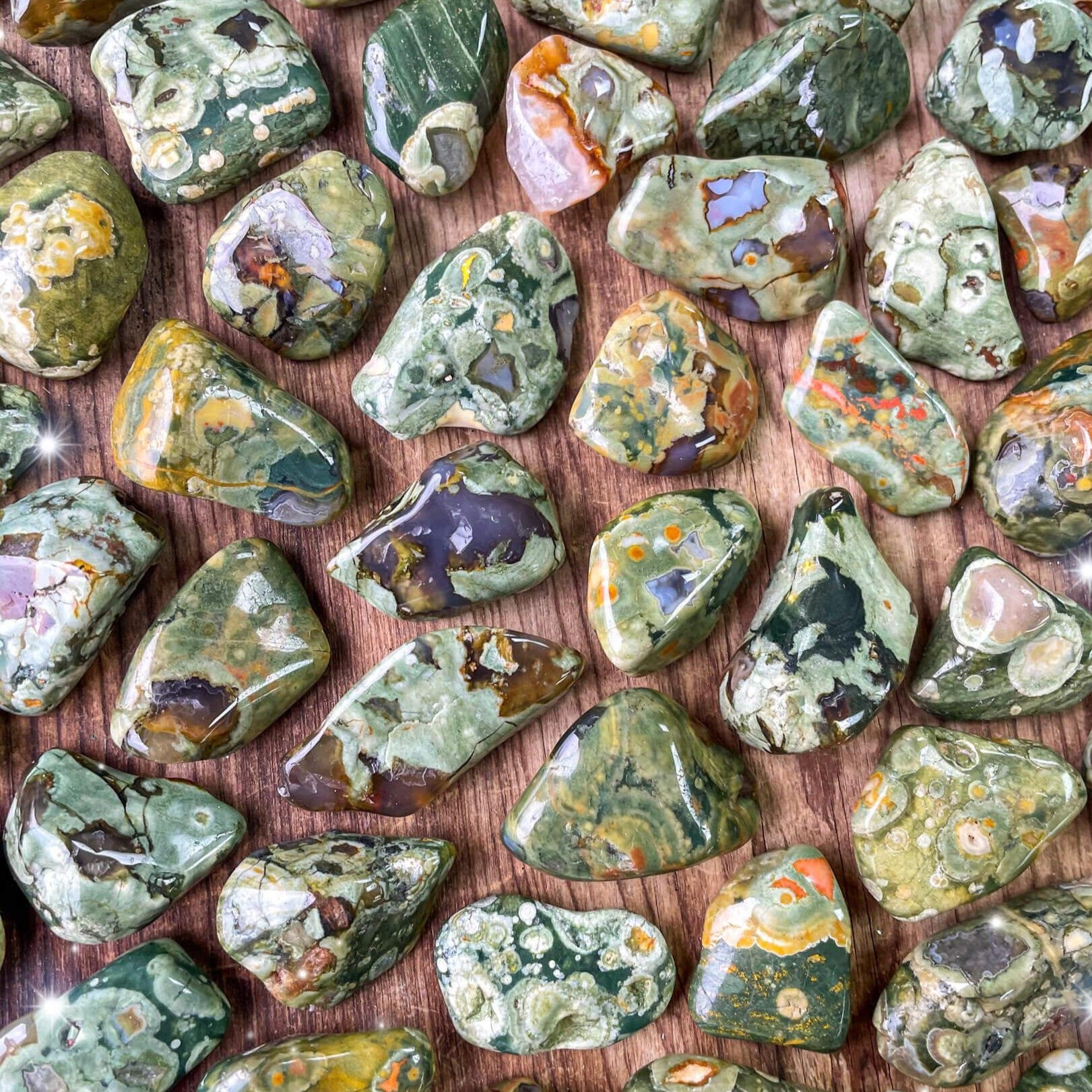 Rainforest Jasper Tumbled Pocket Stone