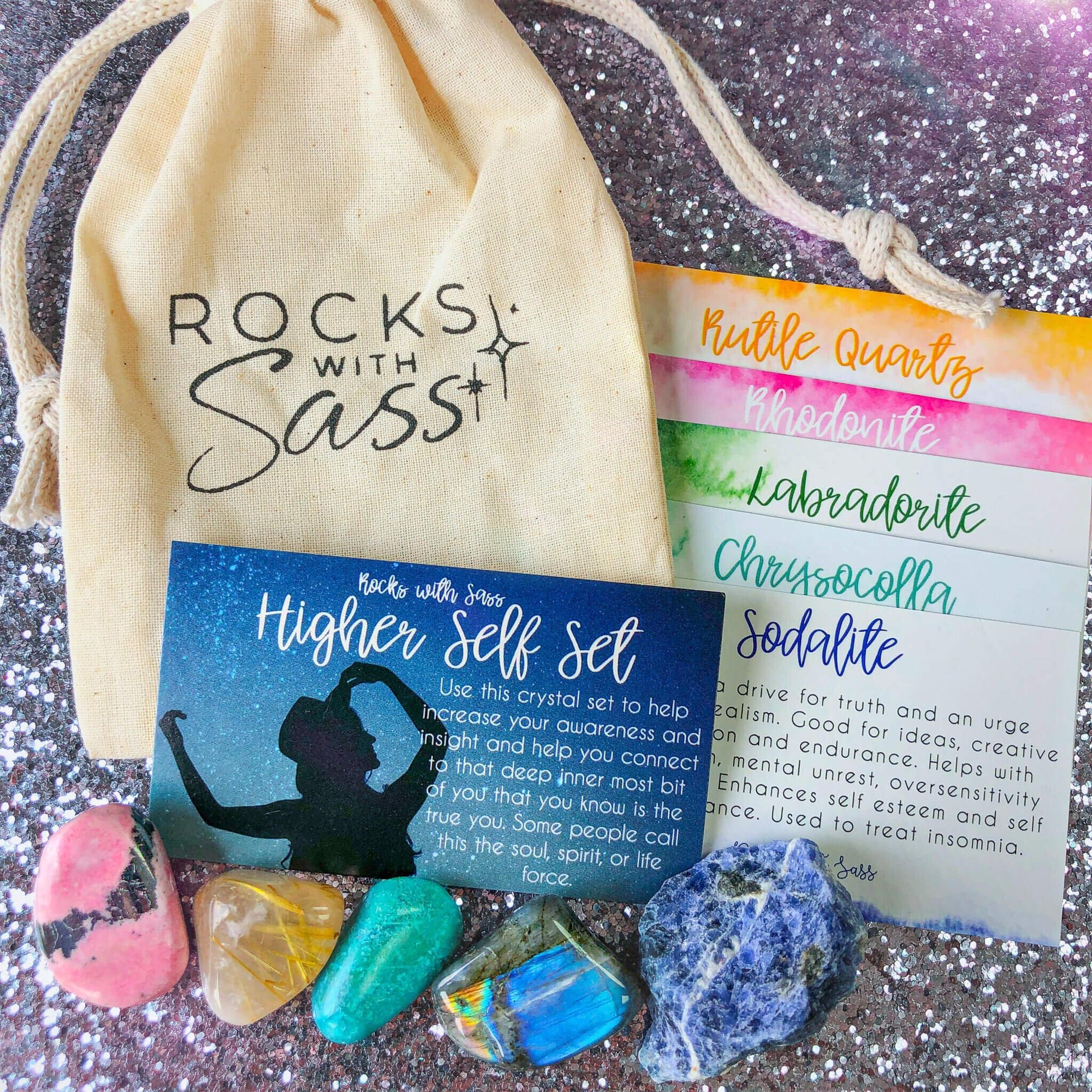 Tumbled Amethyst kit, natural stones gift in silk bag, meditation crystals  – Crystal boutique