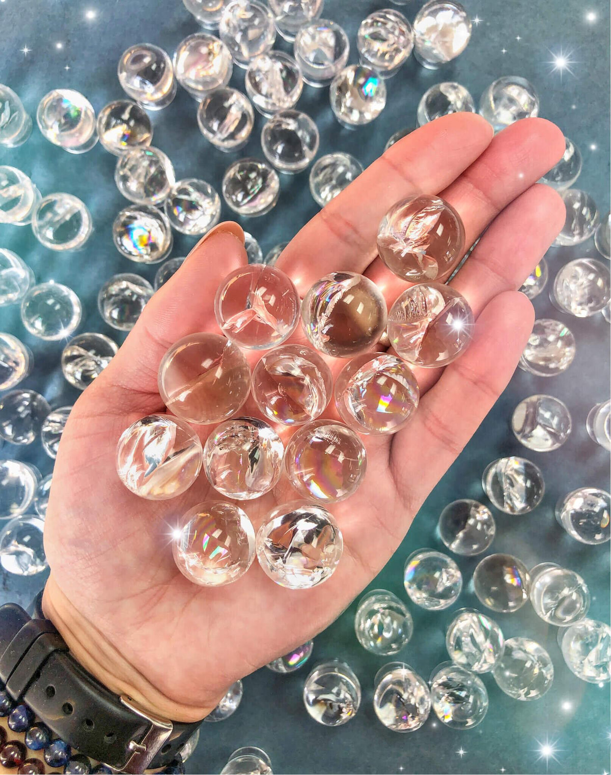 Mini Rainbow Clear Quartz Spheres