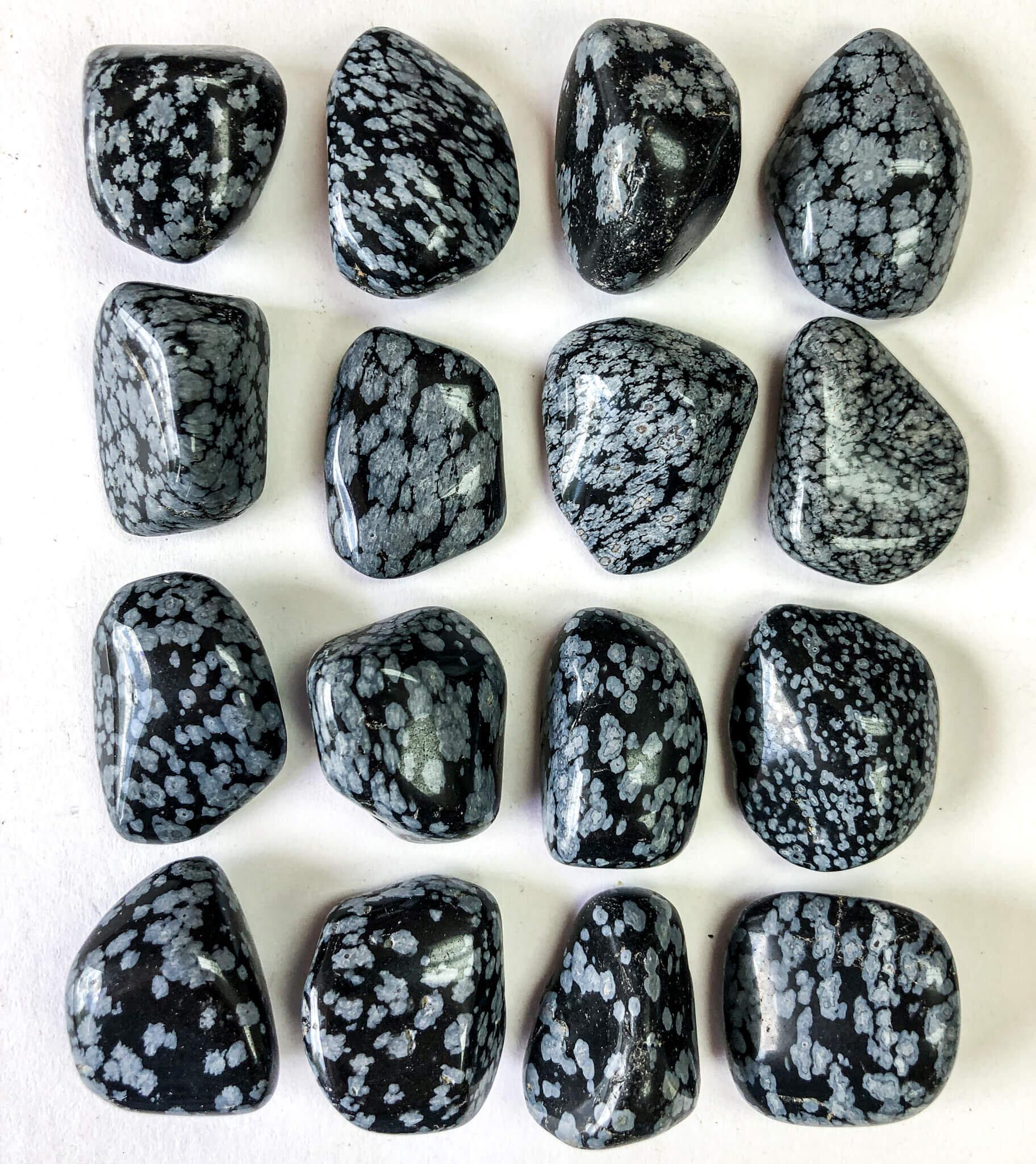 Snowflake Obsidian Tumbled Pocket Stone Rocks With Sass