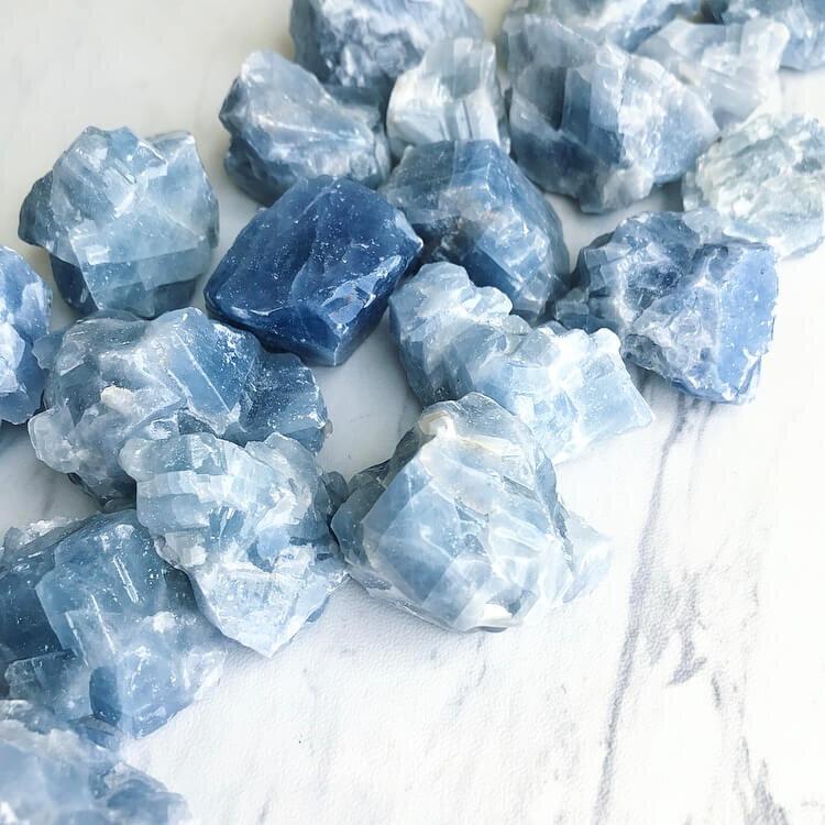 Blue Calcite Raw Pocket Stone